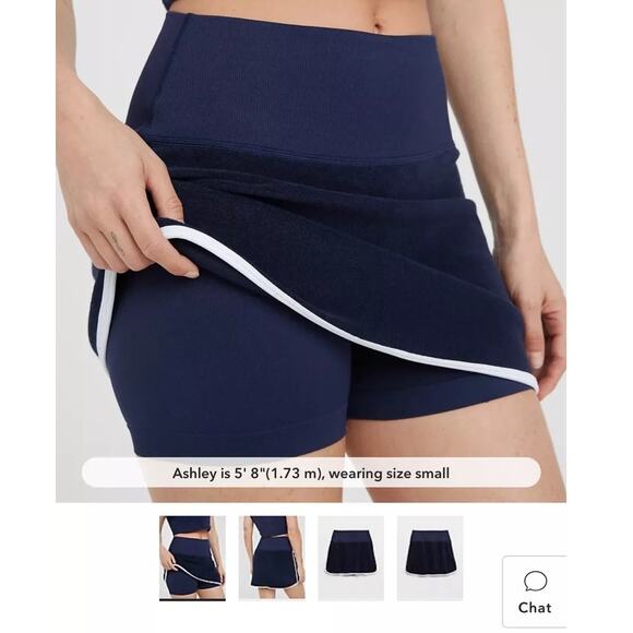 [Offline by Aerie] Navy Blue Hole in One Terry Cloth Mini Skort NWT Size Large L - Picture 1 of 11